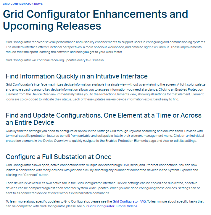 image of grid configurator news article from march 25 2022 hosted at selinc.com/products/grid-configurator/news